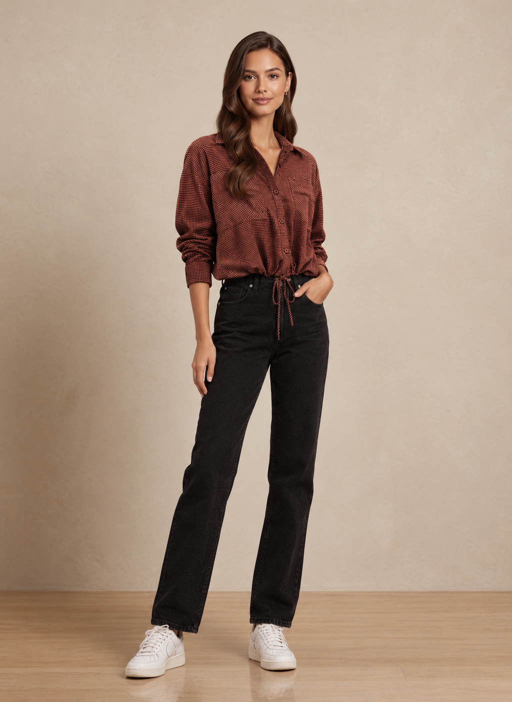 Maribel Checkered Button-Up