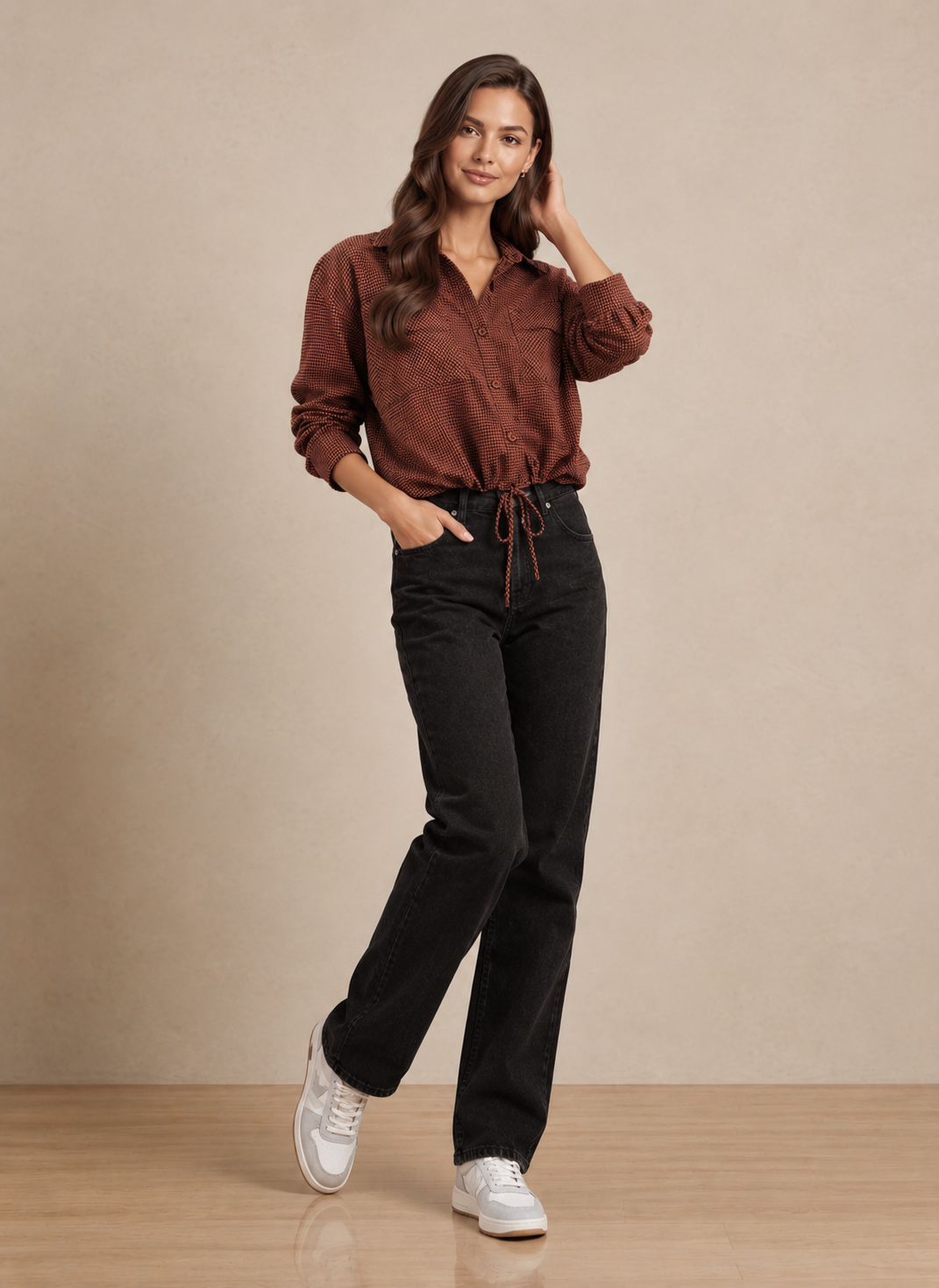 Maribel Checkered Button-Up