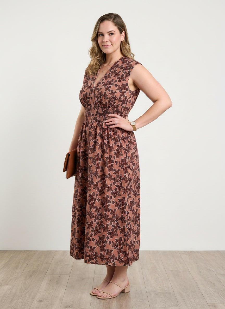 Autumn Bloom Midi Dress